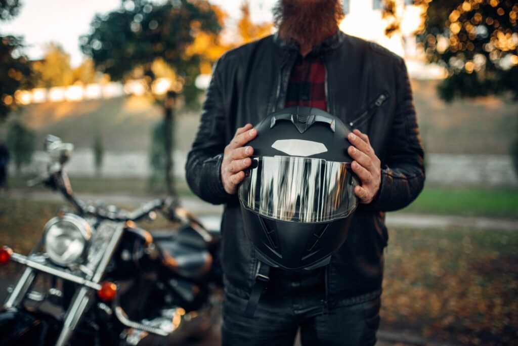 image of a person hold a good quality helmet