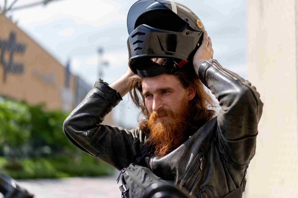 Image of a man wearing perfect fir helmet
