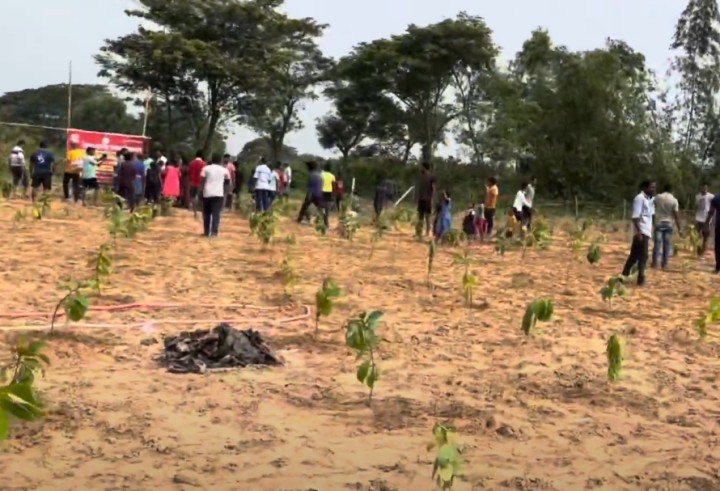 Image of Odia Nana and his friends at plantation program