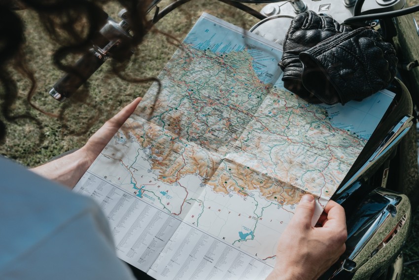 Image of a person planning riding route