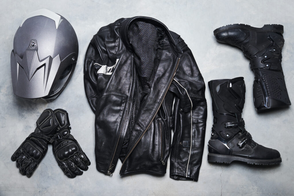 image of safety gear for a motorbike rider