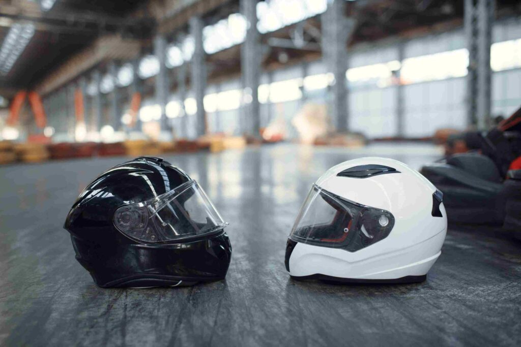 Image of two full faced helmet