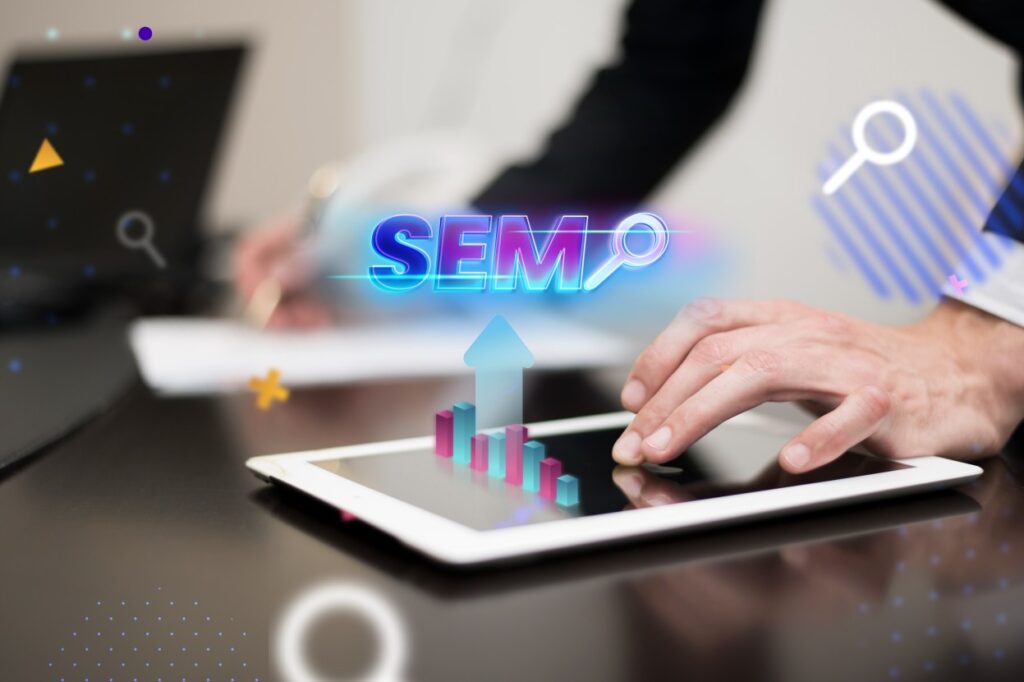 Image of SEM for paid promotion of website for instant traffic