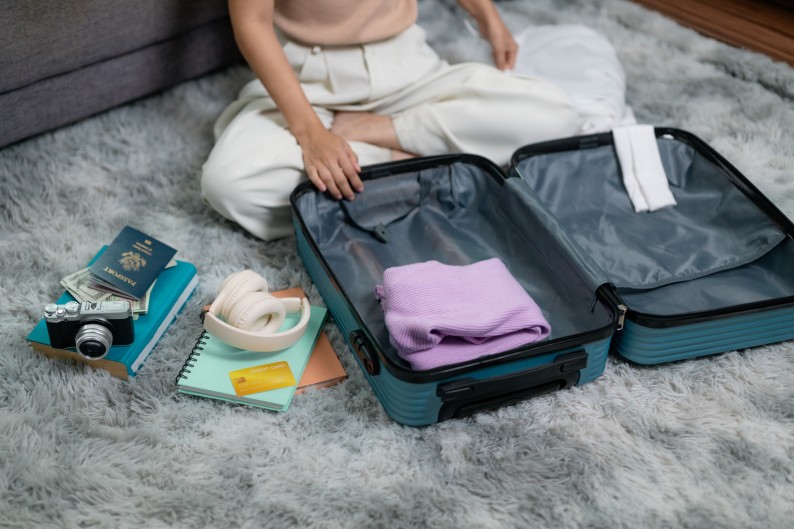 image of a person packing less items for long ride