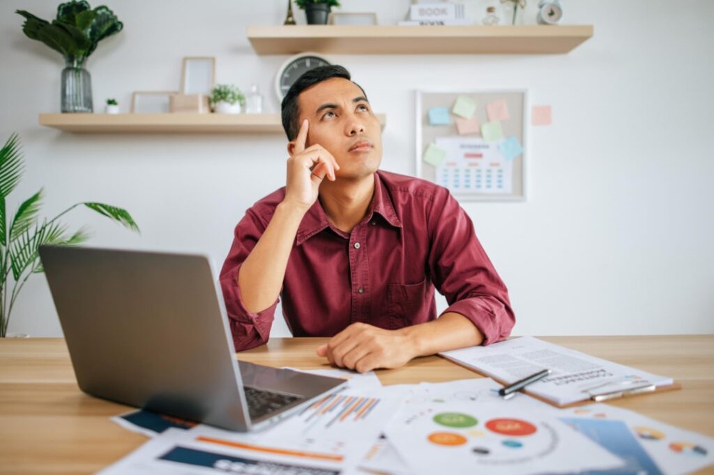 Image of a person thinking about digital marketing