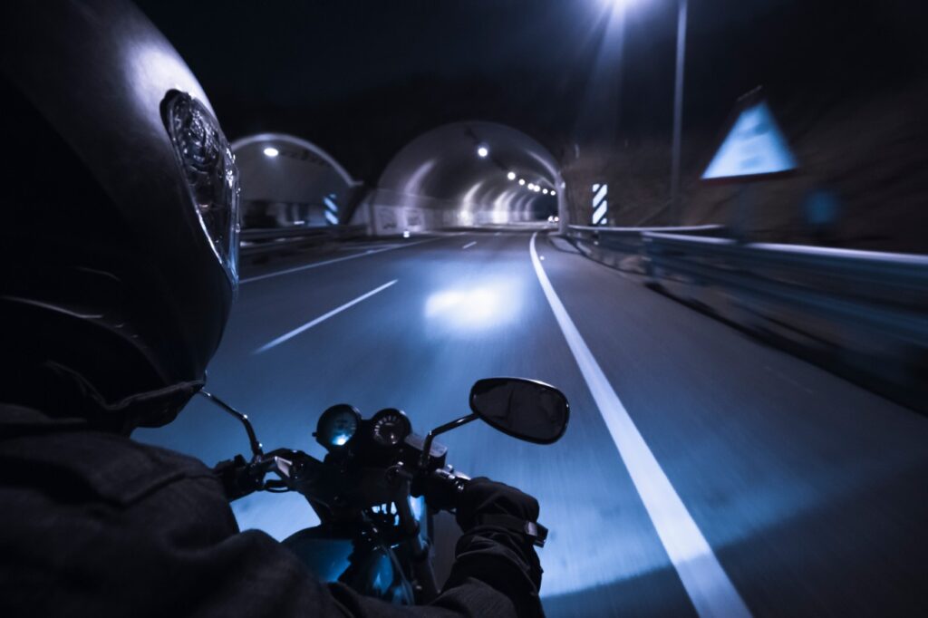 Image Of A Rider Following All Safety Rules On Night Ride