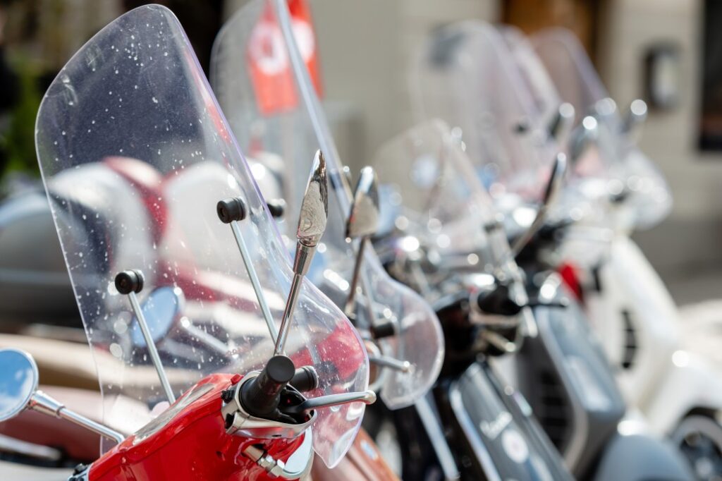 Image of clean bike wind shield